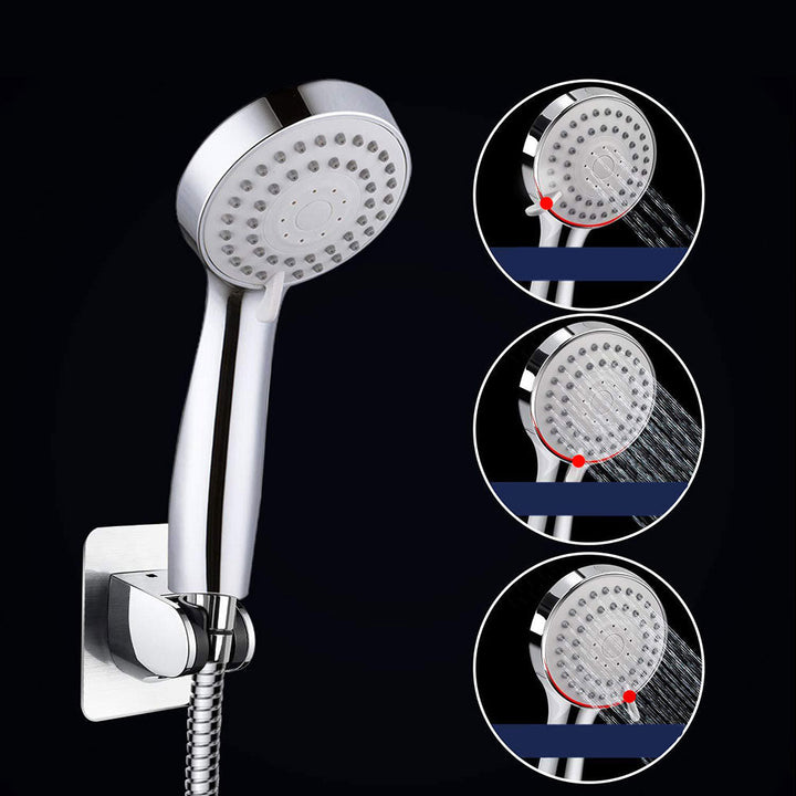 Lisslune | Modern Standard Shower Set Double Round Metal Adjustable Spray Pattern Shower Head