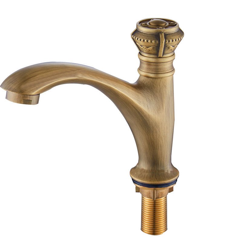 Lisslune | Brass Farmhouse Sink Basin Mixer Single Hole Faucet Knob Handle Bathroom Faucet