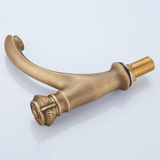 Lisslune | Brass Farmhouse Sink Basin Mixer Single Hole Faucet Knob Handle Bathroom Faucet
