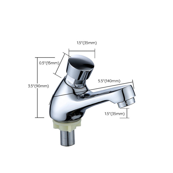 Lisslune | Modern sink faucet with brass knob handle, low arc, washbasin faucet