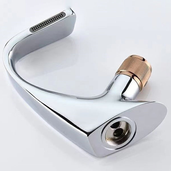 Lisslune | Button Handle Faucet Contemporary Style Faucet with Waterfall Spout