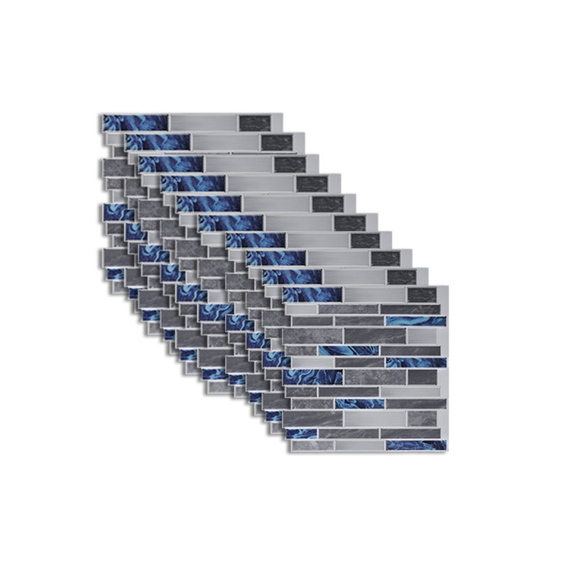 Lisslune | Peel and Stick Wall Tile Rectangle PVC Subway Waterproof Peel & Stick Tile 10-Pack
