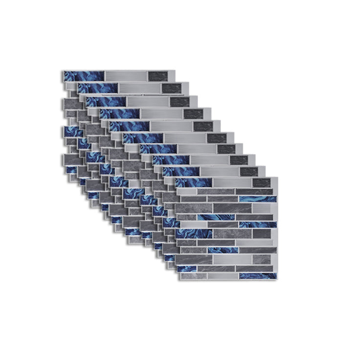 Lisslune | Peel and Stick Wall Tile Rectangle PVC Subway Waterproof Peel & Stick Tile 10-Pack