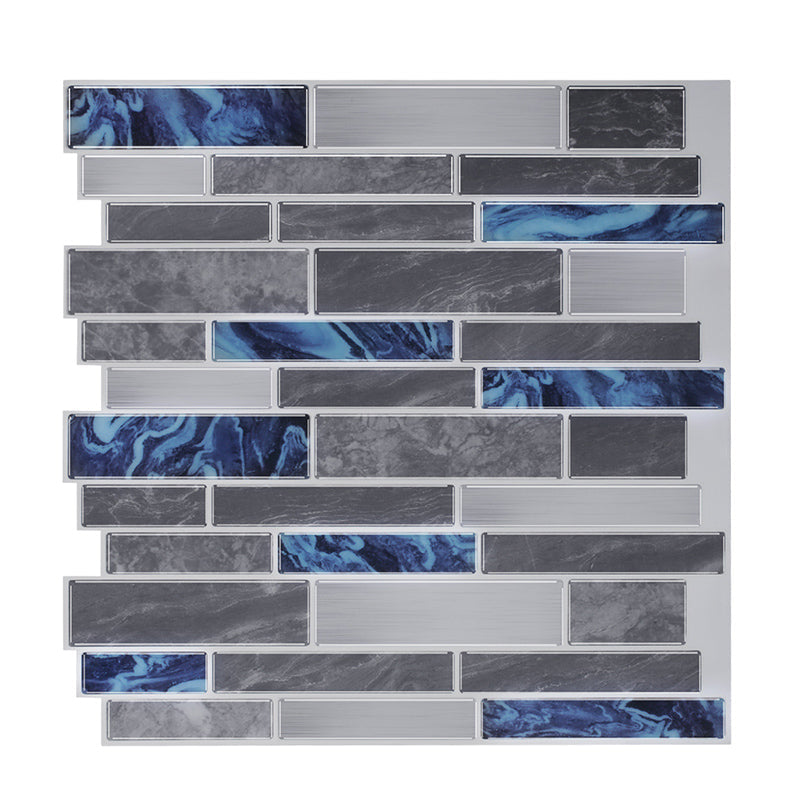 Lisslune | Peel and Stick Wall Tile Rectangle PVC Subway Waterproof Peel & Stick Tile 10-Pack