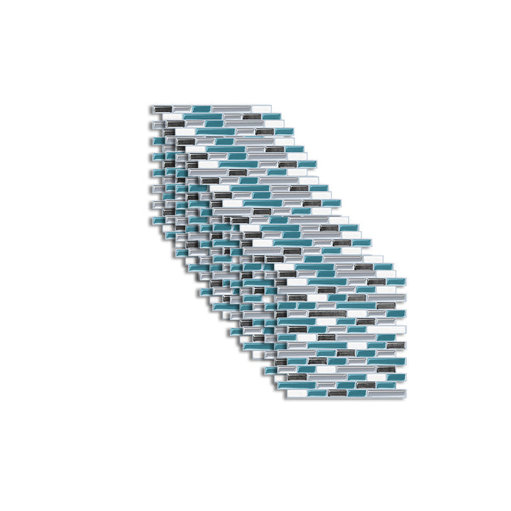 Lisslune | Peel and Stick Wall Tile Rectangle PVC Subway Waterproof Peel & Stick Tile 10-Pack