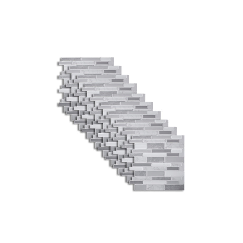 Lisslune | Peel and Stick Wall Tile Rectangle PVC Subway Waterproof Peel & Stick Tile 10-Pack