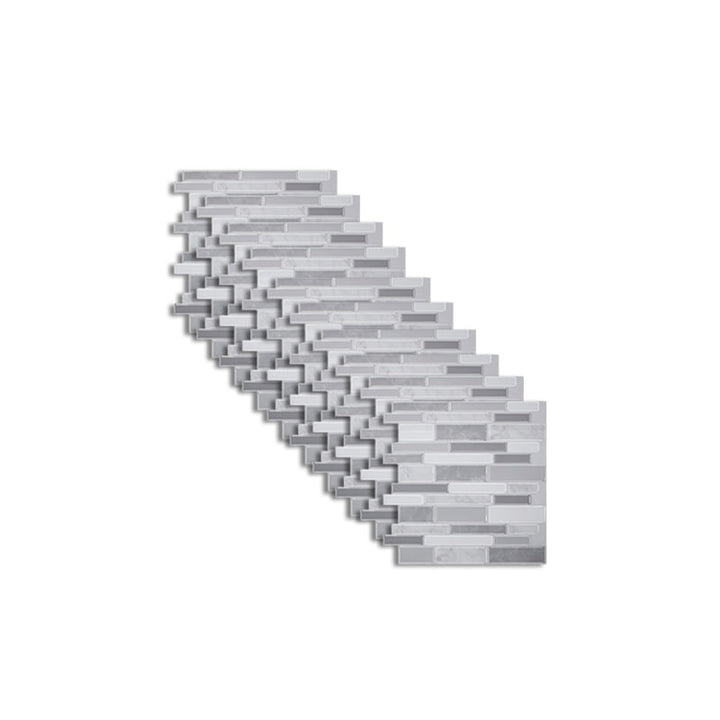 Lisslune | Peel and Stick Wall Tile Rectangle PVC Subway Waterproof Peel & Stick Tile 10-Pack