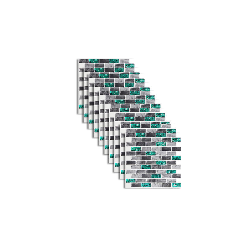 Lisslune | Peel and Stick Wall Tile Rectangle PVC Subway Waterproof Peel & Stick Tile 10-Pack