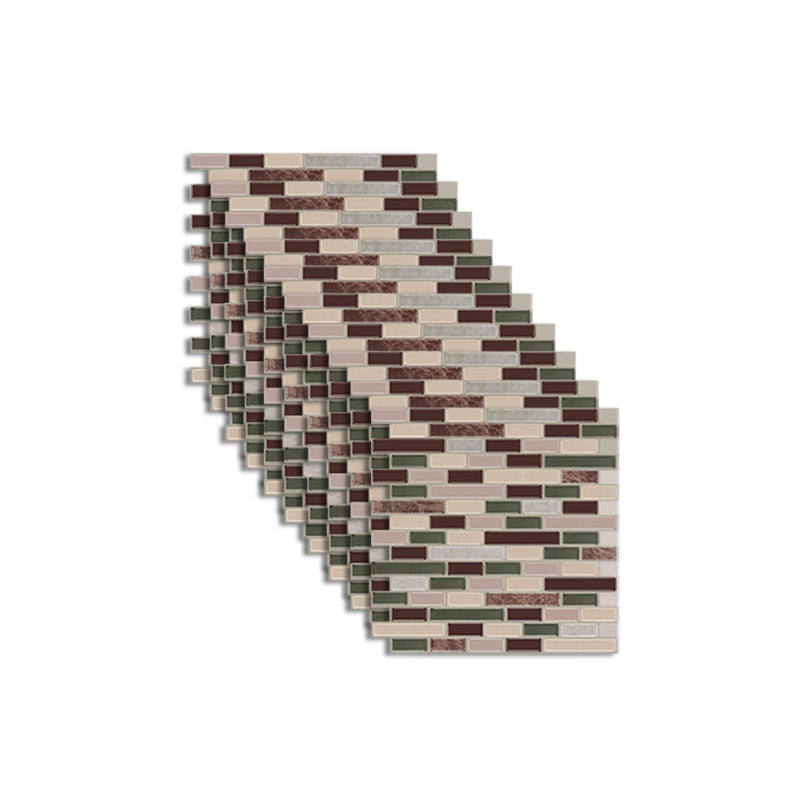 Lisslune | Peel and Stick Wall Tile Rectangle PVC Subway Waterproof Peel & Stick Tile 10-Pack