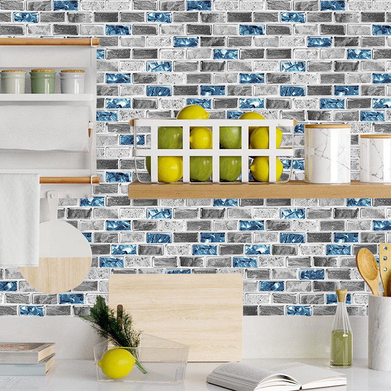 Lisslune | Peel and Stick Wall Tile Rectangle PVC Subway Waterproof Peel & Stick Tile 10-Pack