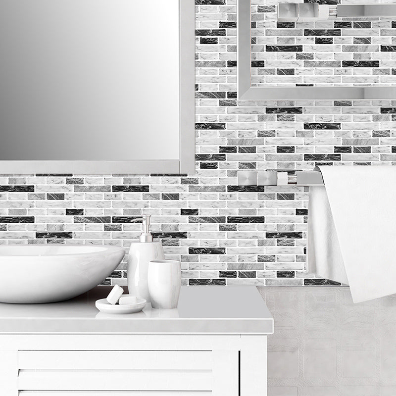 Lisslune | Peel and Stick Wall Tile Rectangle PVC Subway Waterproof Peel & Stick Tile 10-Pack