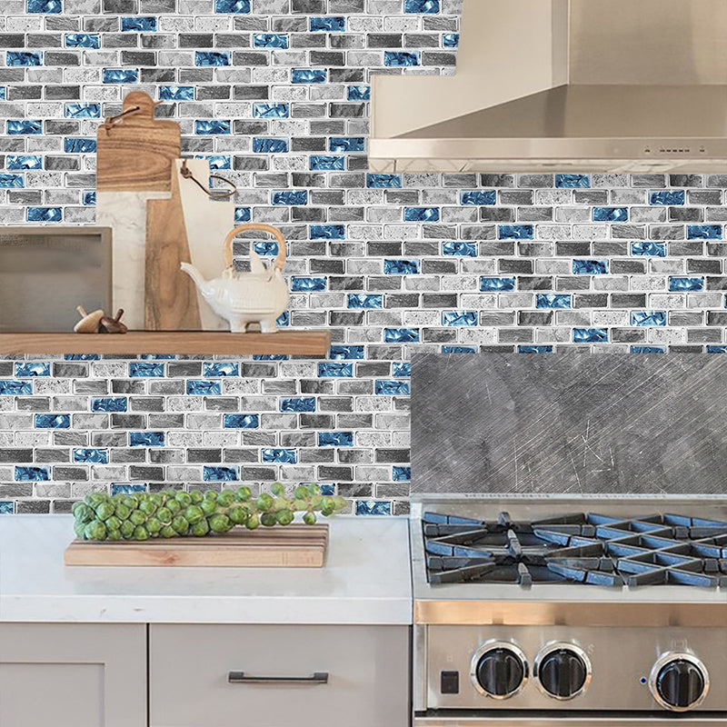 Lisslune | Peel and Stick Wall Tile Rectangle PVC Subway Waterproof Peel & Stick Tile 10-Pack