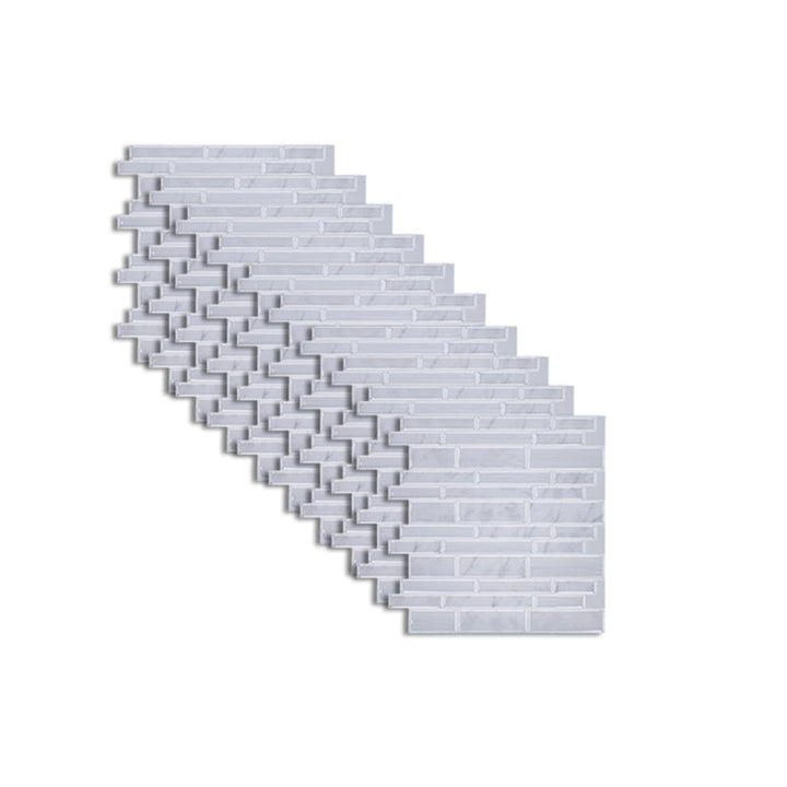 Lisslune | Peel and Stick Wall Tile Rectangle PVC Subway Waterproof Peel & Stick Tile 10-Pack