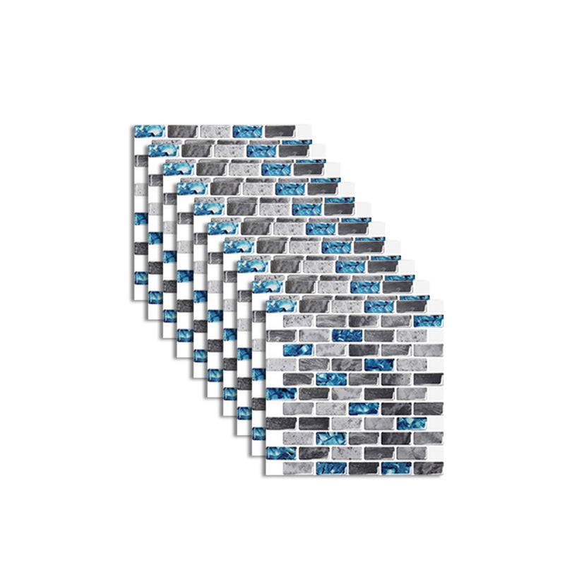 Lisslune | Peel and Stick Wall Tile Rectangle PVC Subway Waterproof Peel & Stick Tile 10-Pack