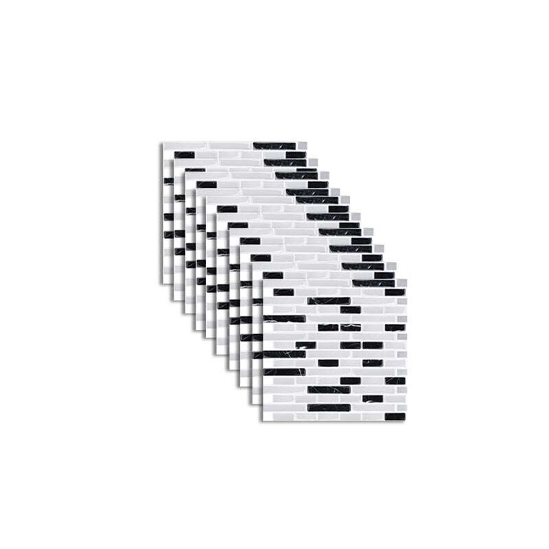 Lisslune | Peel and Stick Wall Tile Rectangle PVC Subway Waterproof Peel & Stick Tile 10-Pack