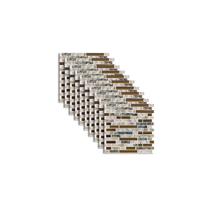 Lisslune | Peel and Stick Wall Tile Rectangle PVC Subway Waterproof Peel & Stick Tile 10-Pack