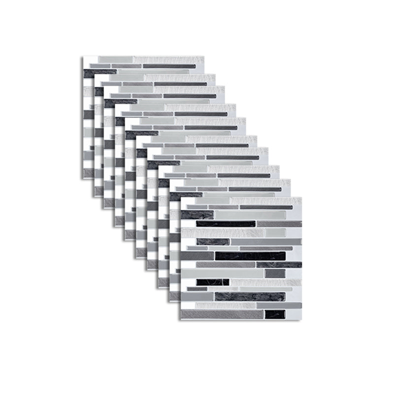 Lisslune | Peel and Stick Wall Tile Rectangle PVC Subway Waterproof Peel & Stick Tile 10-Pack