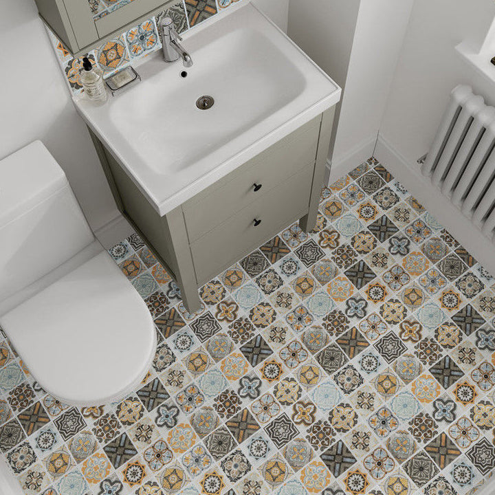 Lisslune | Modern PVC flooring Peel and Stick porcelain tile look vinyl plank flooring