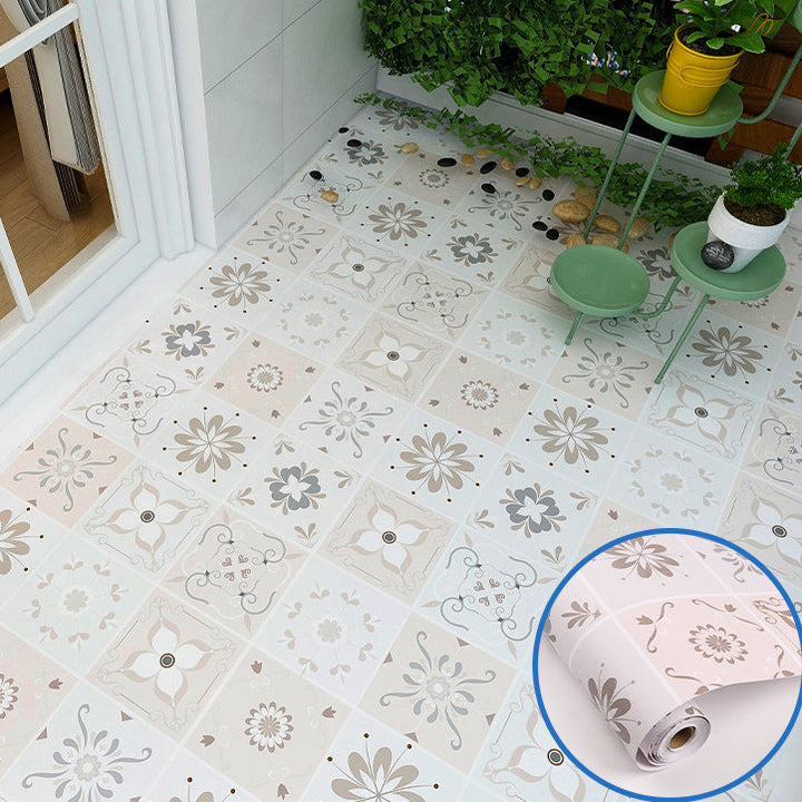 Lisslune | Modern vinyl floor planks peel & stick grid print PVC flooring