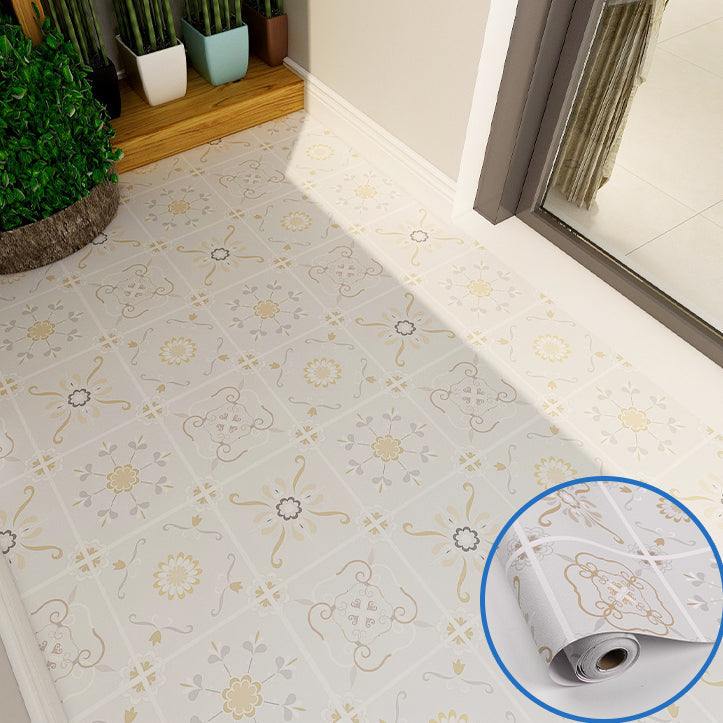 Lisslune | Modern vinyl floor planks peel & stick grid print PVC flooring
