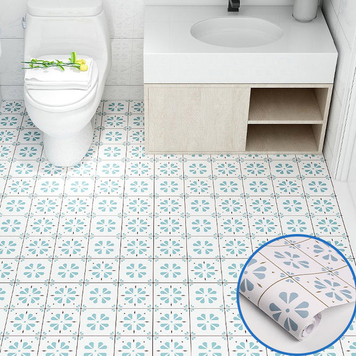 Lisslune | Modern vinyl floor planks peel & stick grid print PVC flooring