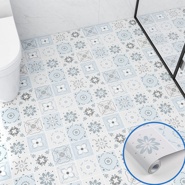 Lisslune | Modern vinyl floor planks peel & stick grid print PVC flooring
