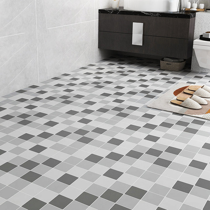 Lisslune | Modern vinyl floor planks peel & stick grid print PVC flooring