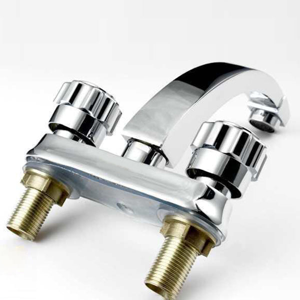 Lisslune | Modern Style Vessel Faucet Copper Knob Handle Low Arc Vessel Faucet