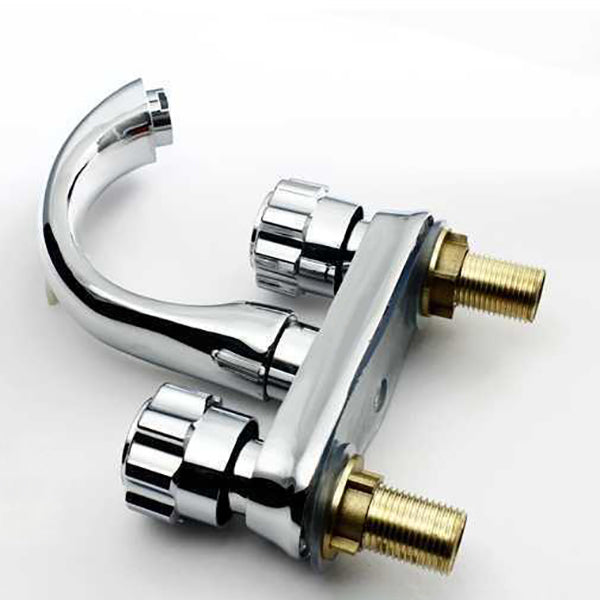 Lisslune | Modern Style Vessel Faucet Copper Knob Handle Low Arc Vessel Faucet