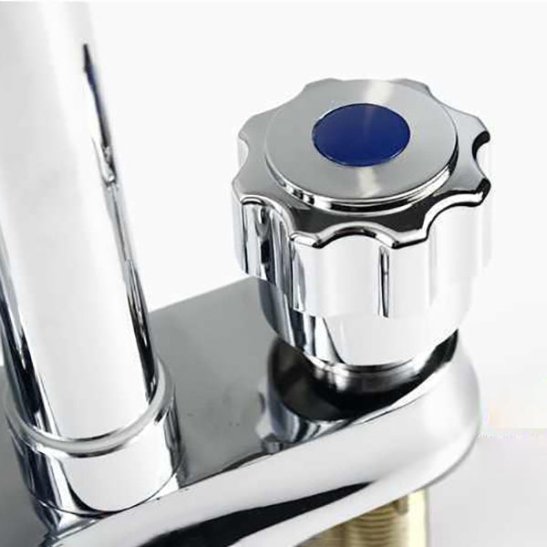 Lisslune | Modern Style Vessel Faucet Copper Knob Handle Low Arc Vessel Faucet