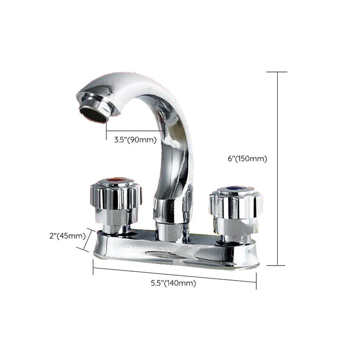 Lisslune | Modern Style Vessel Faucet Copper Knob Handle Low Arc Vessel Faucet