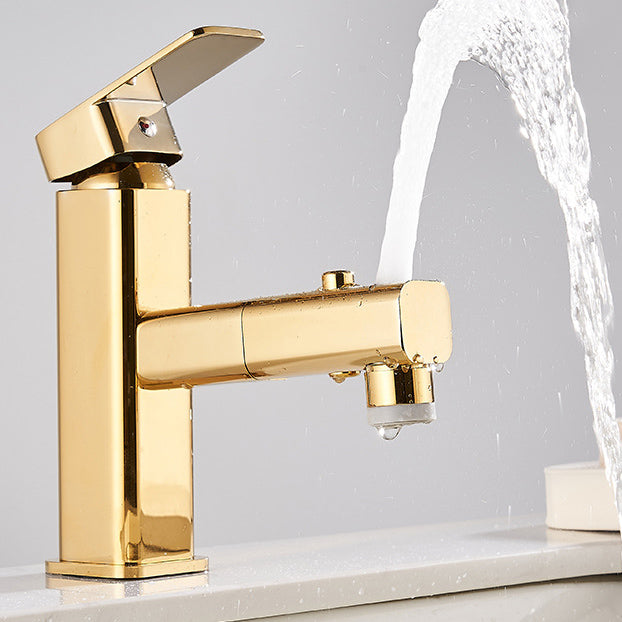 Lisslune | Luxury Extendable Basin Faucet Cubic Low Arc Vanity Faucet