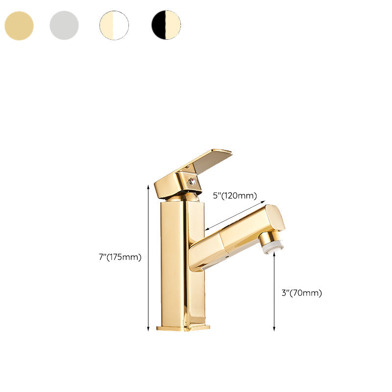 Lisslune | Luxury Extendable Basin Faucet Cubic Low Arc Vanity Faucet
