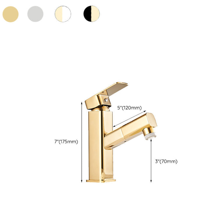 Lisslune | Luxury Extendable Basin Faucet Cubic Low Arc Vanity Faucet