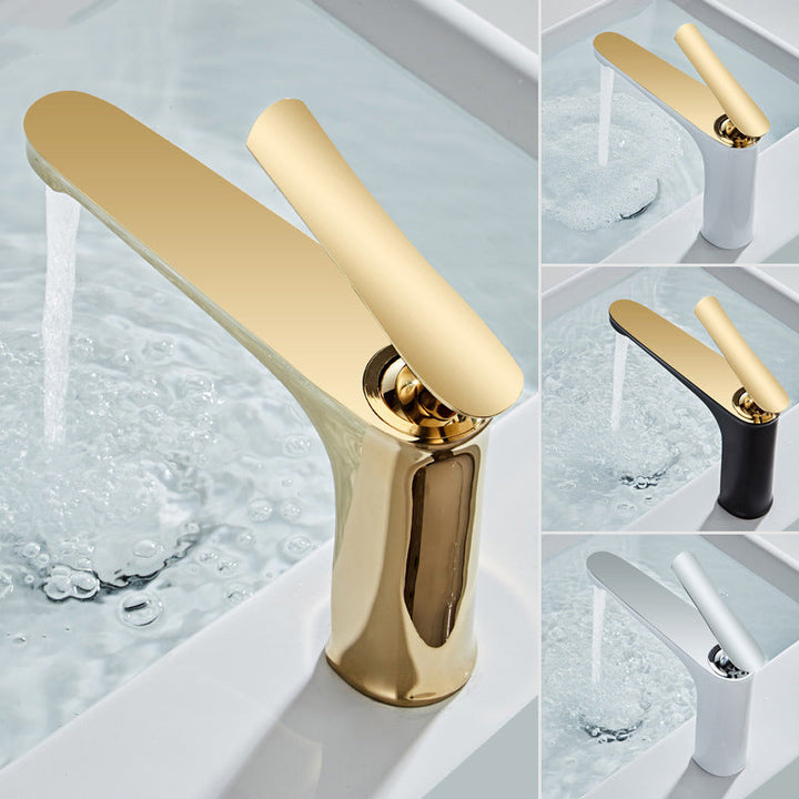 Lisslune | Luxury 1 Handle Sink Bathroom Faucet Round Brass Sink Faucet with Water Hose
