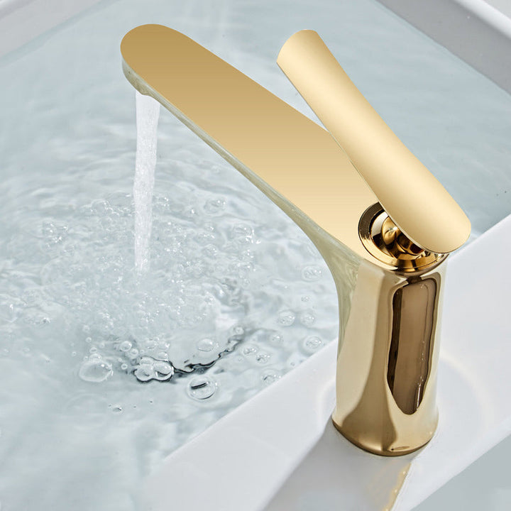Lisslune | Luxury 1 Handle Sink Bathroom Faucet Round Brass Sink Faucet with Water Hose