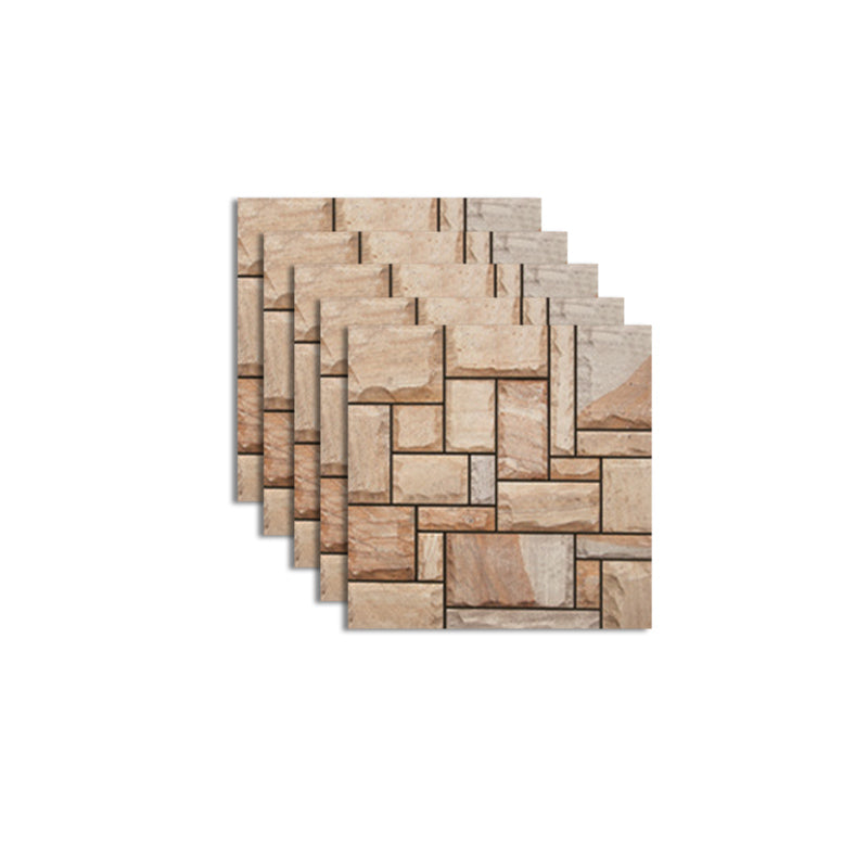 Lisslune | Pattern Matte Color Stone Peel and Stick Mosaic Tile Peel and Stick Tile Set of 5