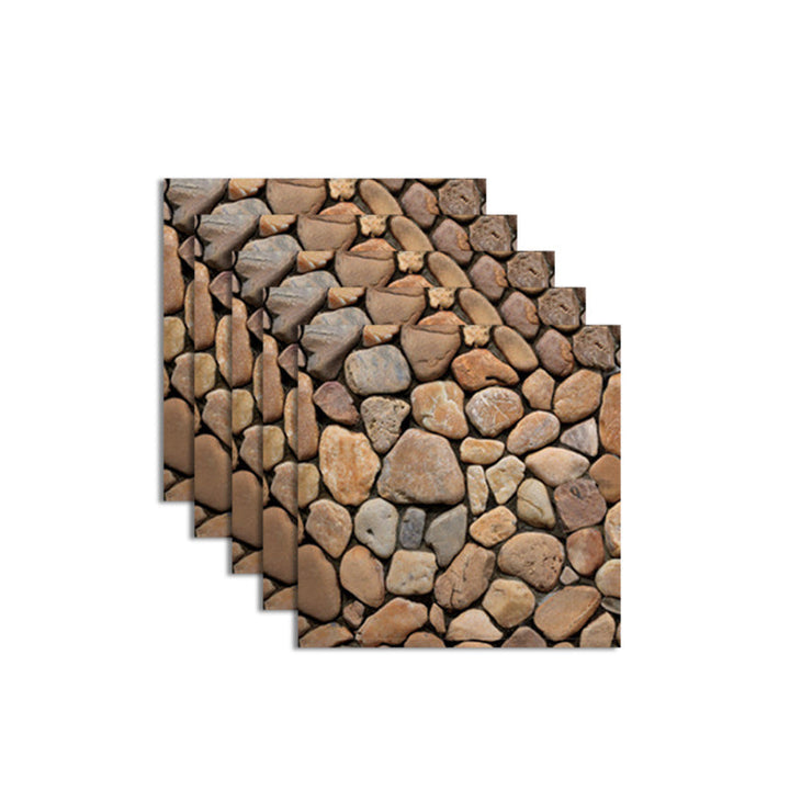 Lisslune | Pattern Matte Color Stone Peel and Stick Mosaic Tile Peel and Stick Tile Set of 5