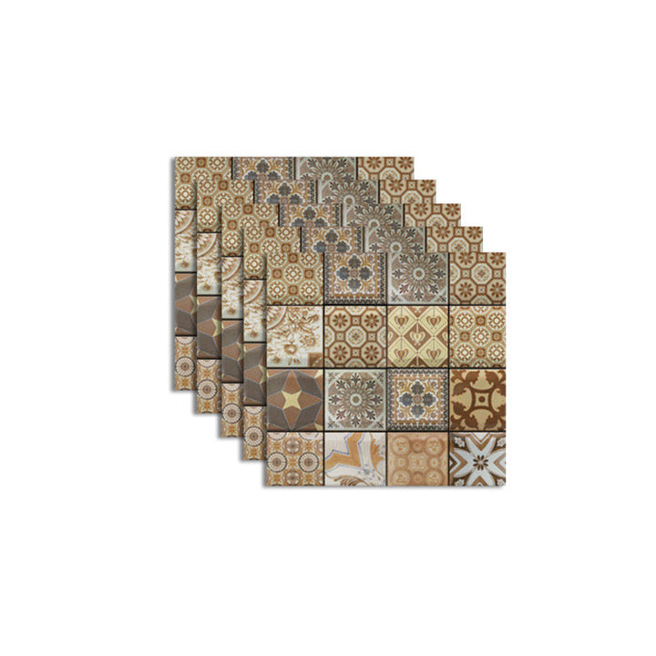 Lisslune | Pattern Matte Color Stone Peel and Stick Mosaic Tile Peel and Stick Tile Set of 5