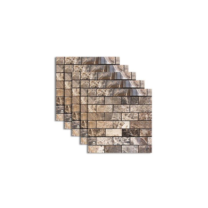 Lisslune | Pattern Matte Color Stone Peel and Stick Mosaic Tile Peel and Stick Tile Set of 5