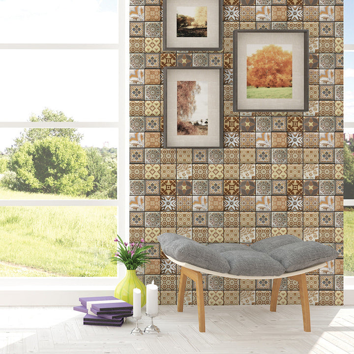 Lisslune | Pattern Matte Color Stone Peel and Stick Mosaic Tile Peel and Stick Tile Set of 5