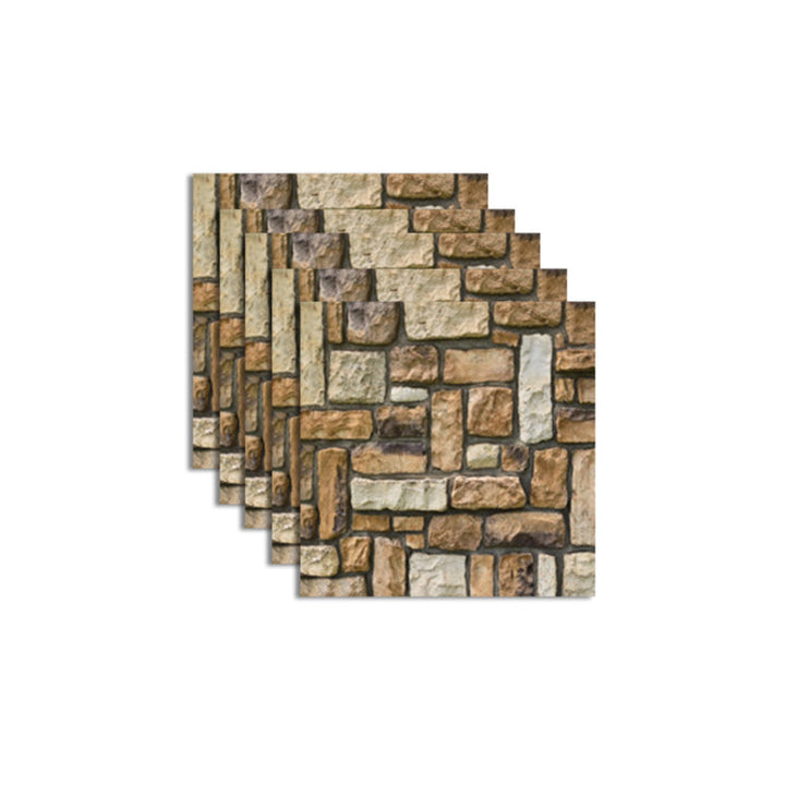 Lisslune | Pattern Matte Color Stone Peel and Stick Mosaic Tile Peel and Stick Tile Set of 5