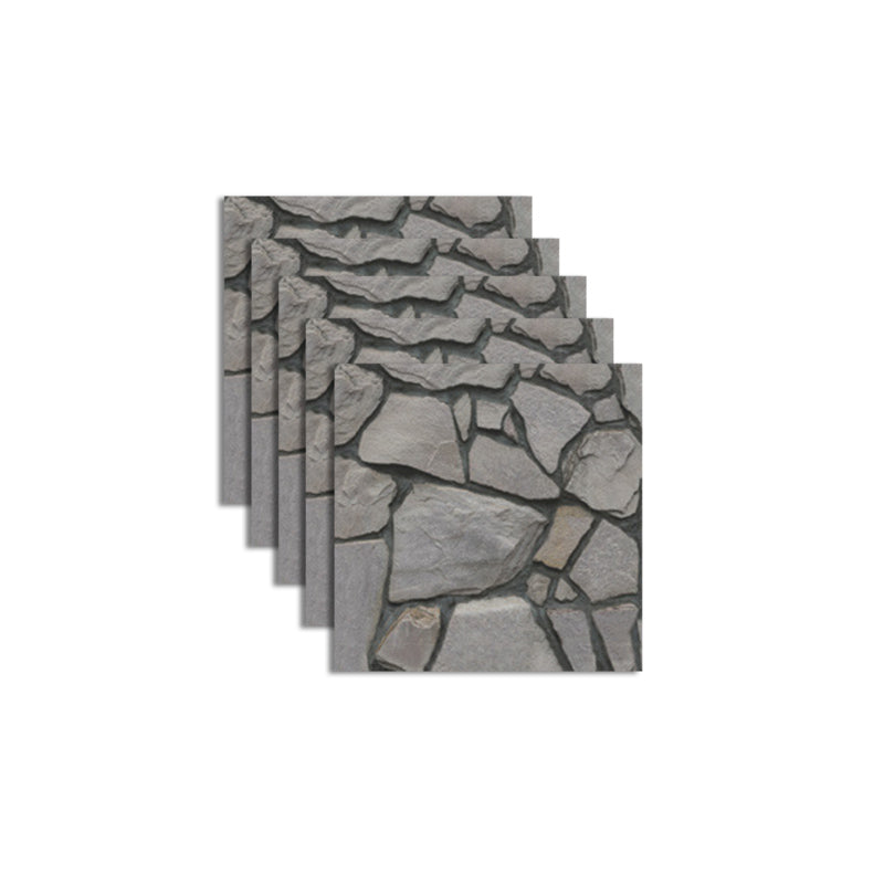 Lisslune | Pattern Matte Color Stone Peel and Stick Mosaic Tile Peel and Stick Tile Set of 5