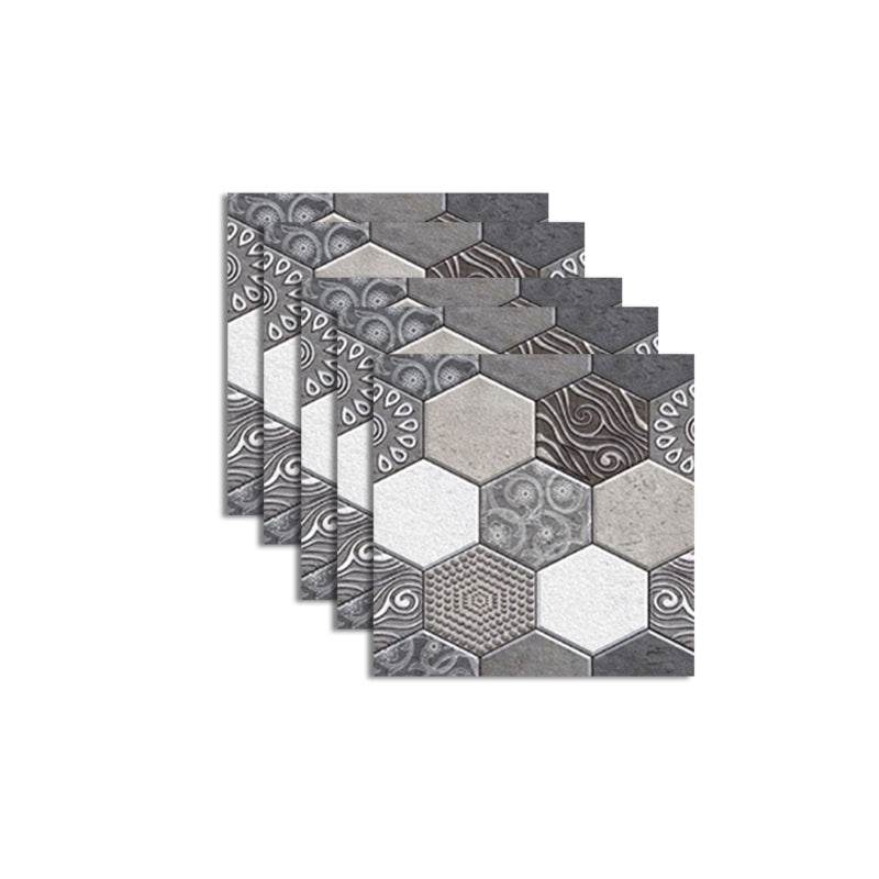 Lisslune | Pattern Matte Color Stone Peel and Stick Mosaic Tile Peel and Stick Tile Set of 5