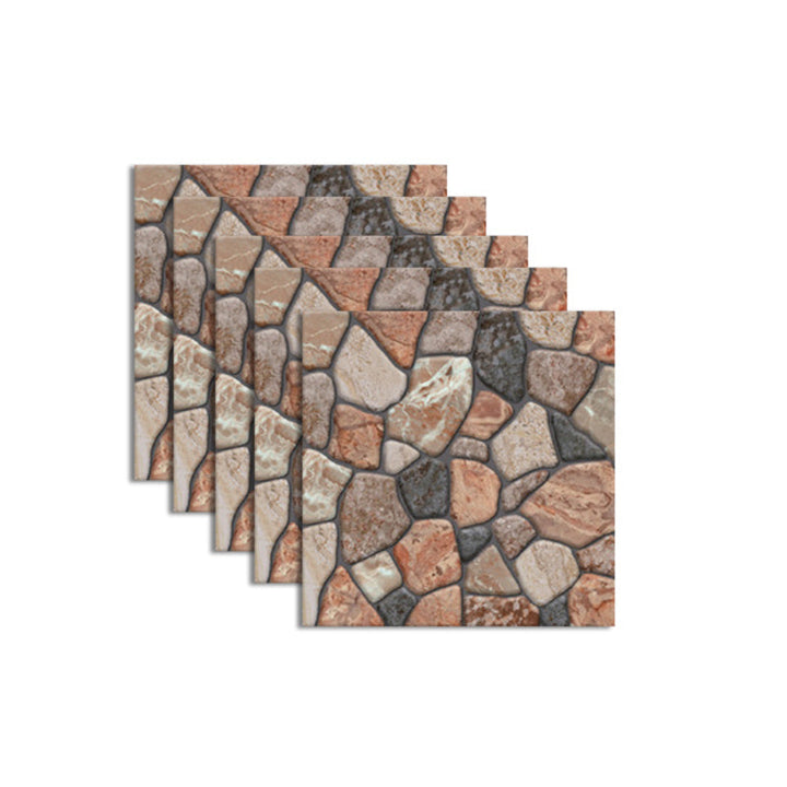 Lisslune | Pattern Matte Color Stone Peel and Stick Mosaic Tile Peel and Stick Tile Set of 5