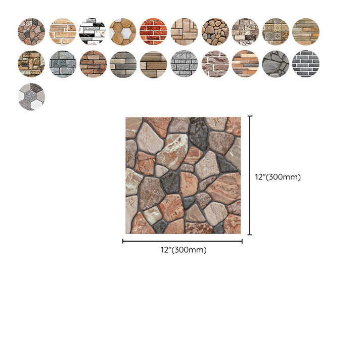 Lisslune | Pattern Matte Color Stone Peel and Stick Mosaic Tile Peel and Stick Tile Set of 5