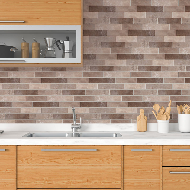Lisslune | PVC Peel & Stick Tile Kitchen waterproof splash guard Peel and Stick Wall Tile Set of 18