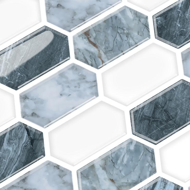 Lisslune | Polygon Peel and Stick Wall Tile PVC 30 cm x 30 cm Peel and Stick Tile for the Kitchen