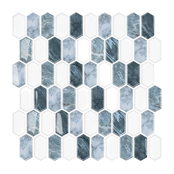 Lisslune | Polygon Peel and Stick Wall Tile PVC 30 cm x 30 cm Peel and Stick Tile for the Kitchen