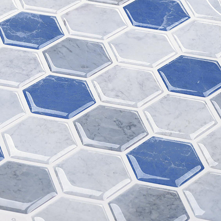 Lisslune | Polygon Metal Peel and Stick Back Wall Tile PVC Peel and Stick Tile for the Kitchen